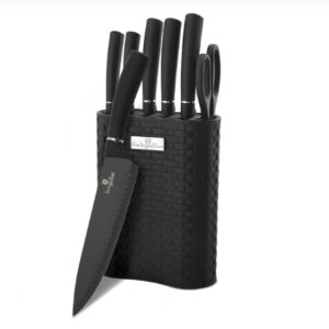 Jogo 5 facas tesoura + suporte 7 peças Black Berlinger Haus