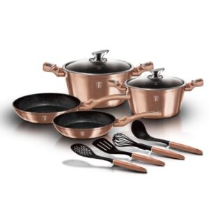 Jogo Panelas Antiaderente 10 peças Rose Gold Berlinger Haus