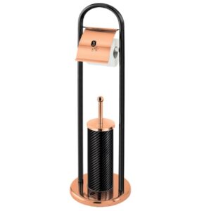 Escova sanitária + porta papel higiênico Black Rose Gold