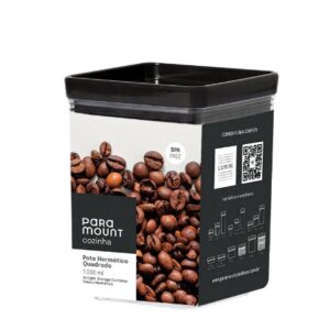 Pote Hermético Lumini Black Quadrado 1.000mL Paramount