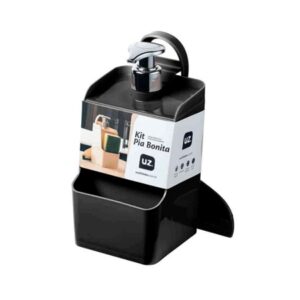 Kit Dispenser Slim + Rodinho para Pia Preto