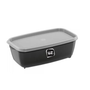 Pote Multiuso Retangular Preto 1,5litros