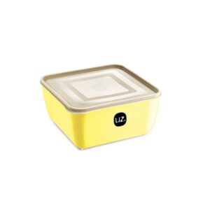 Pote Multiuso Premium Quadrado Amarelo Claro 1,5 Litros