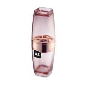 Porta Escova com Tampa Premium Metalizado Rosa