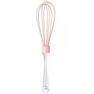 Batedor Ovos Cabo Transparente 25cm Rosa