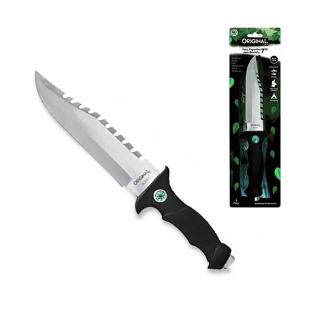 Faca Esportiva Inox 7 Polegadas Com Bússola E Bainha